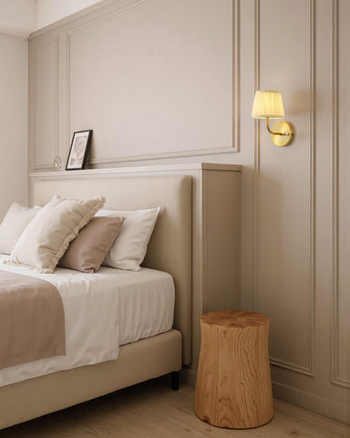 PUSU fabric shade delivers a soft, modern glow.