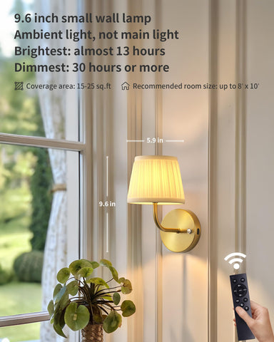 PUSU LED cordless gold sconce side view shows slim hallway-friendly profile.