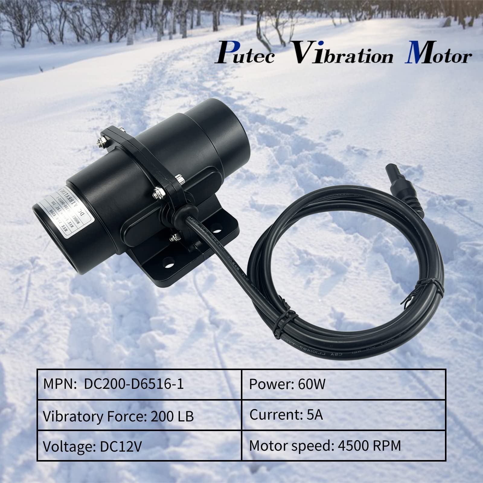 Putec Vibration Motor with SAE cable for quick field wiring.