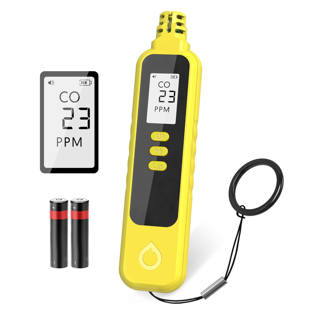 PUTECCH CO detector front view, compact handheld design for home use.