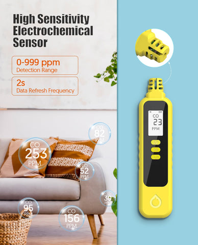 PUTECCH CO detector LCD display shows real-time readings at a glance.