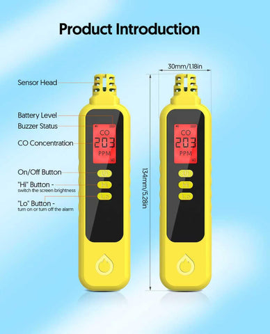 PUTECCH CO detector warmup time shows readiness in seconds.