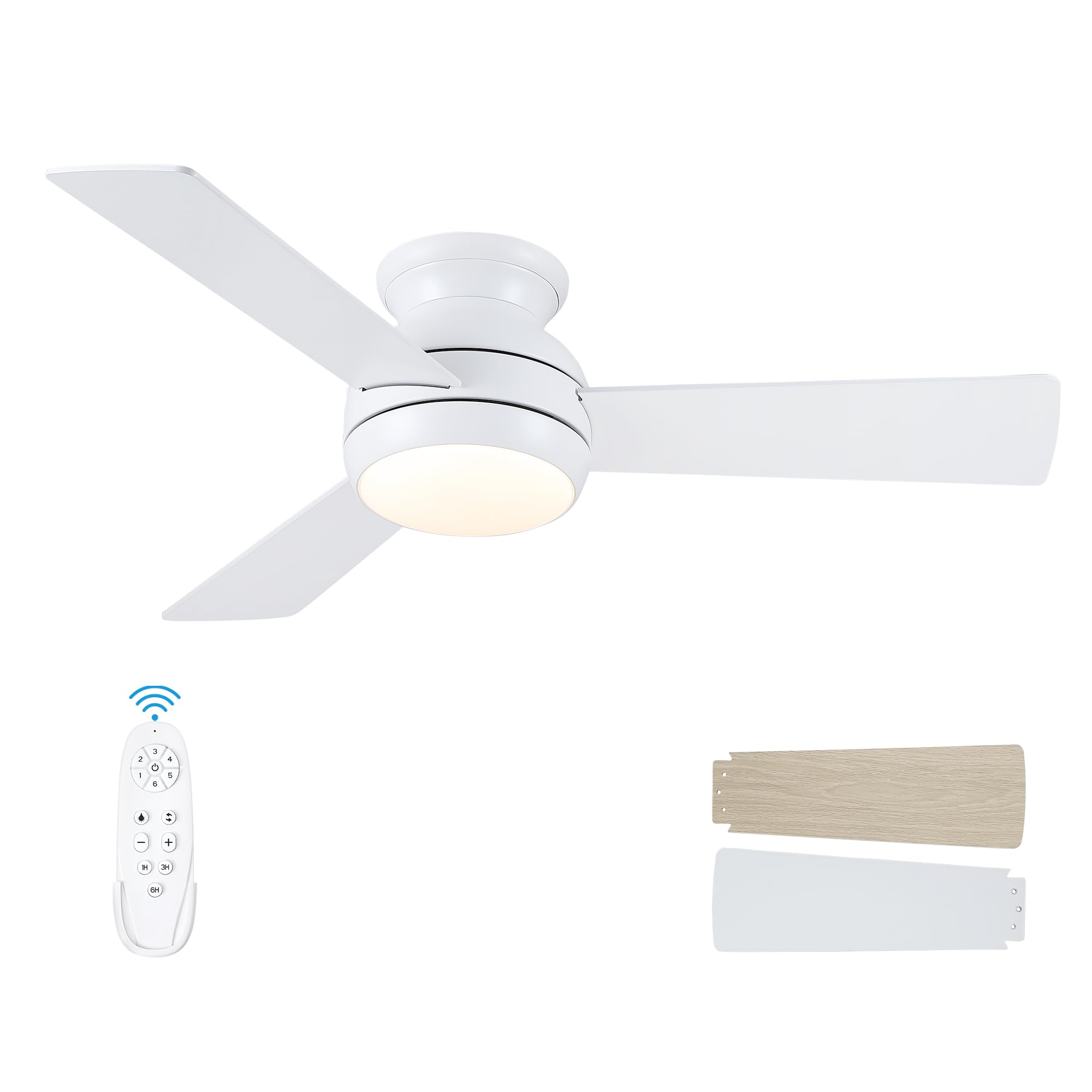 Putroad 42-inch ceiling fan with light and remote for easy control in living spaces.