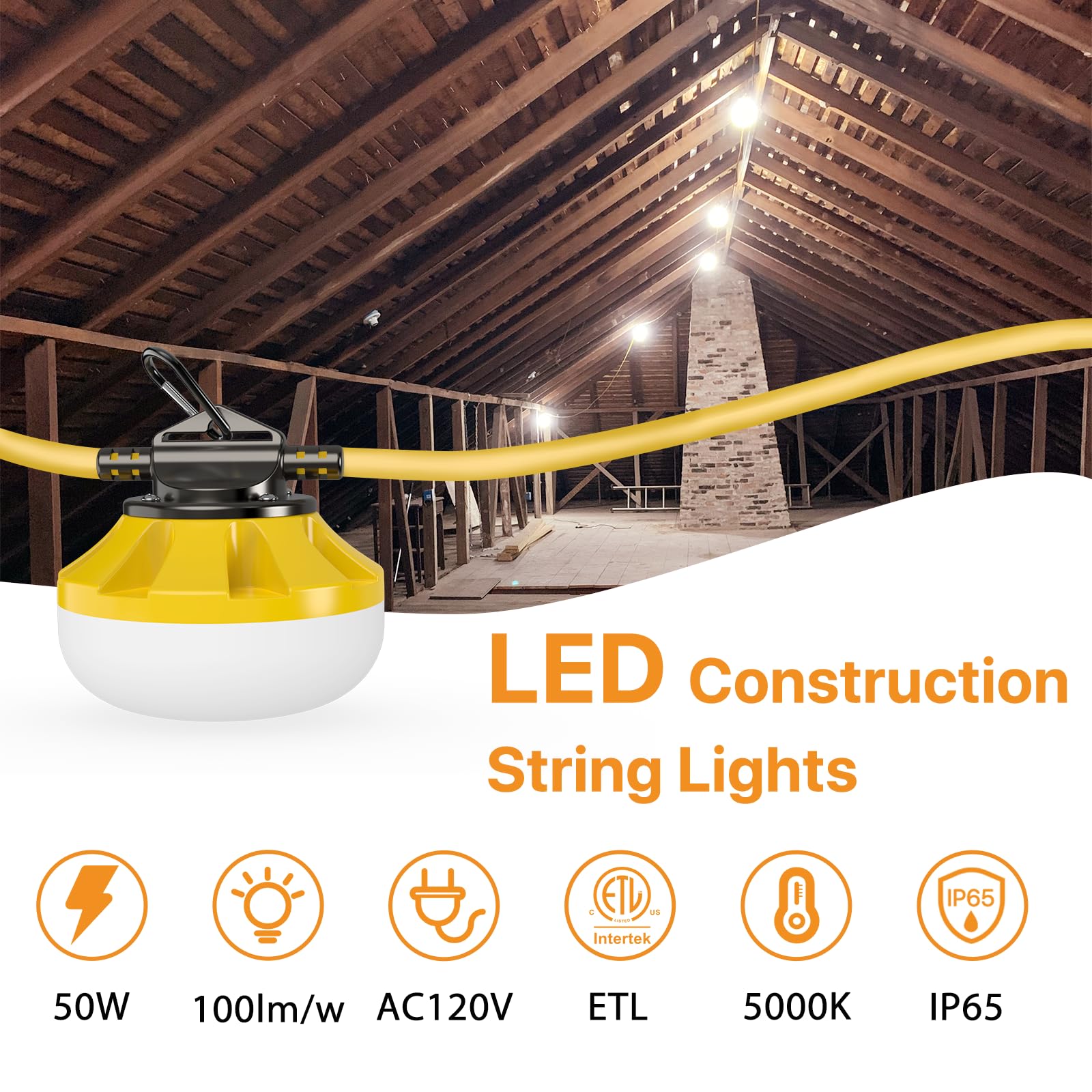 Pvilub construction light hook installation showing easy hang-and-use setup.