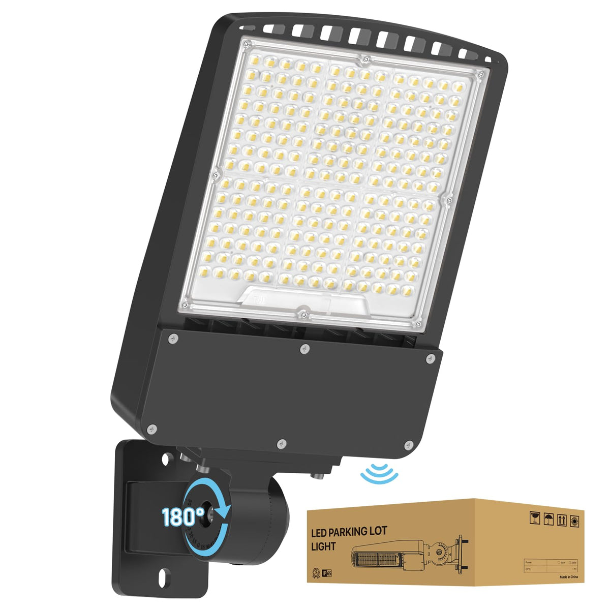 Pvilub LED parking lot light on pole for bright outdoor illumination.