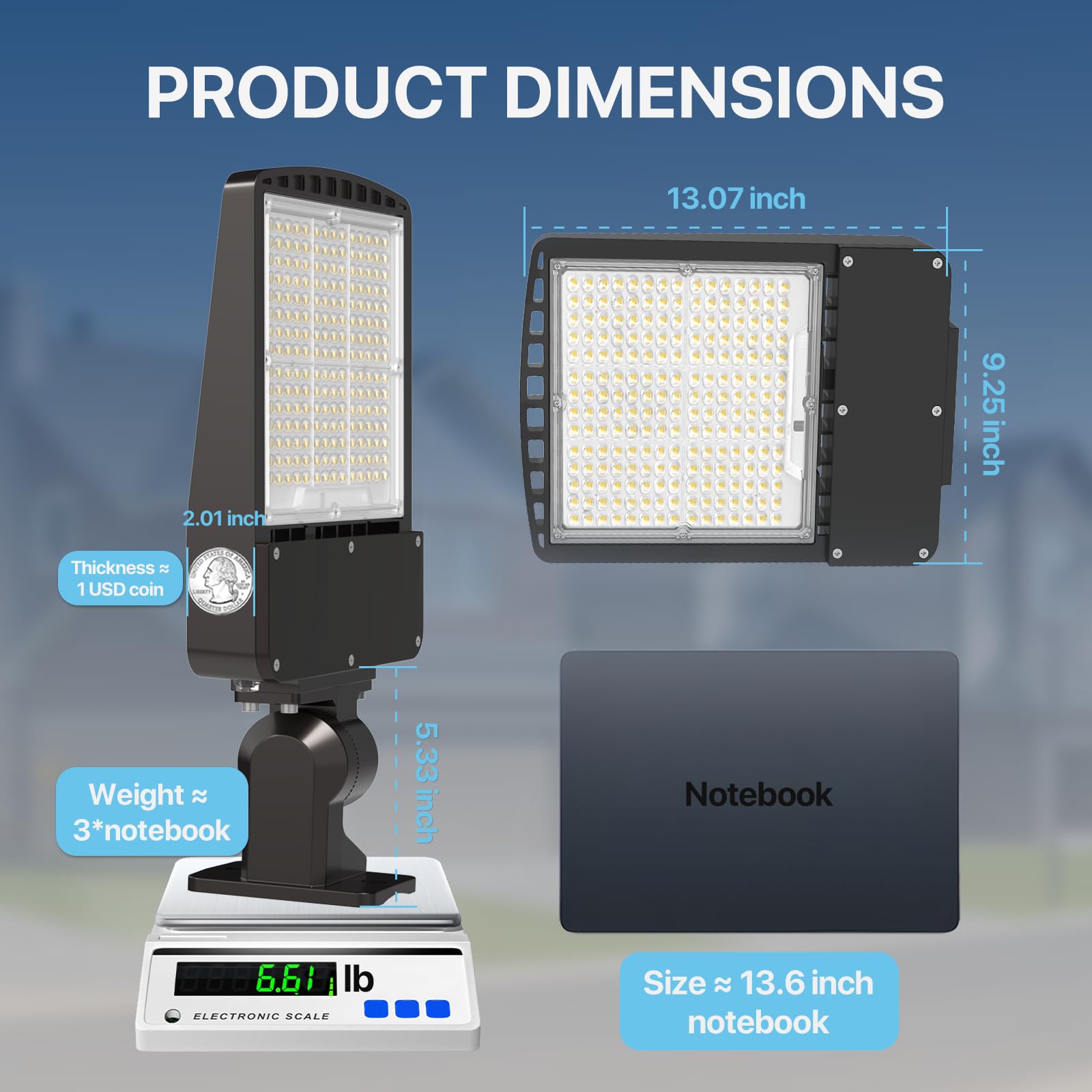 Pvilub LED light with photocell enables dusk-to-dawn operation.