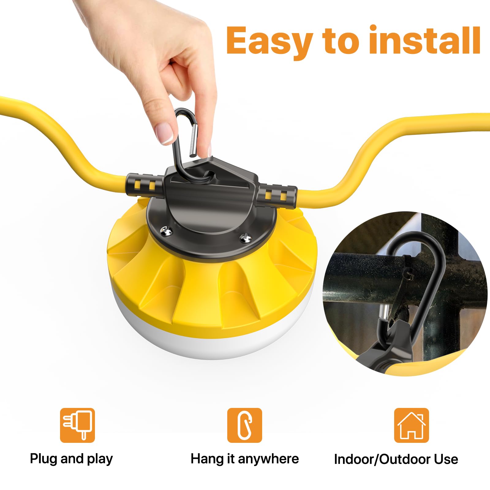 Pvilub LED work light 50W 5000K provides crisp daylight color for detailed tasks.