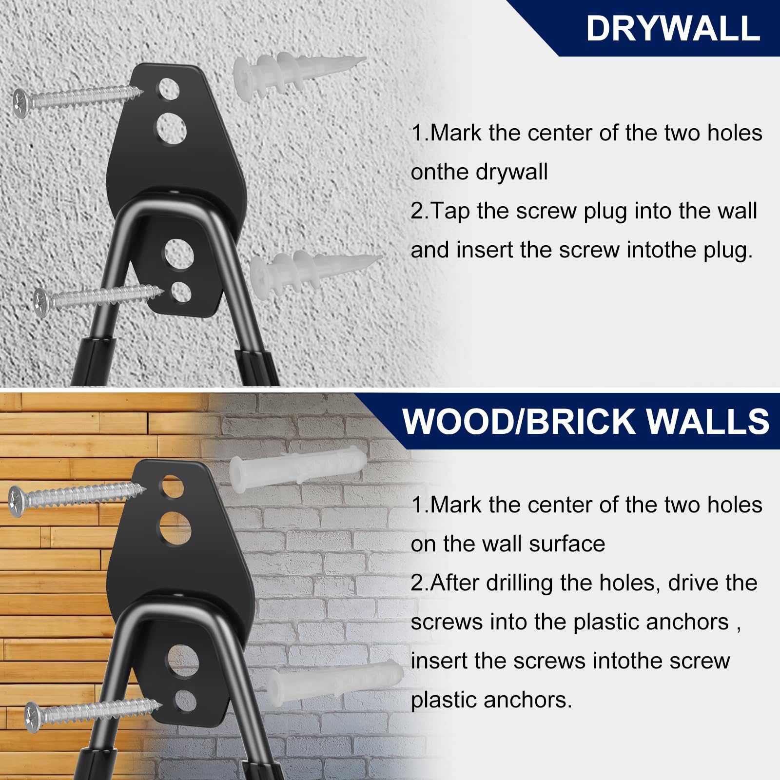 PVZZRKL garage-hooks easy-installation includes screws and anchors