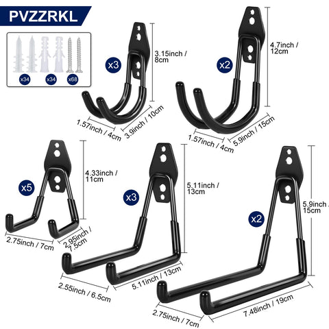 PVZZRKL garage-hooks non-slip-coating emphasizes secure hanging and surface protection