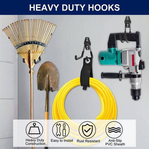 PVZZRKL garage-hooks organized-space keeps bikes ladders and tools neatly stored