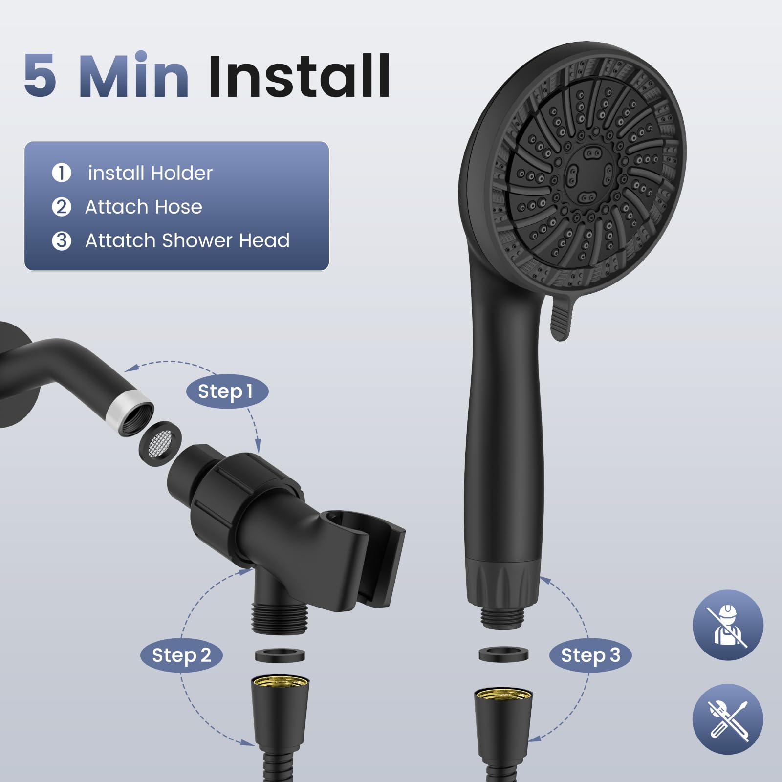 PWERAN hidden spray gun aids quick bathroom cleanup.