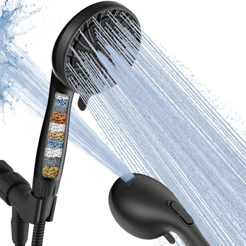 PWERAN filtered shower head with turbine design for a modern bathroom and strong flow.