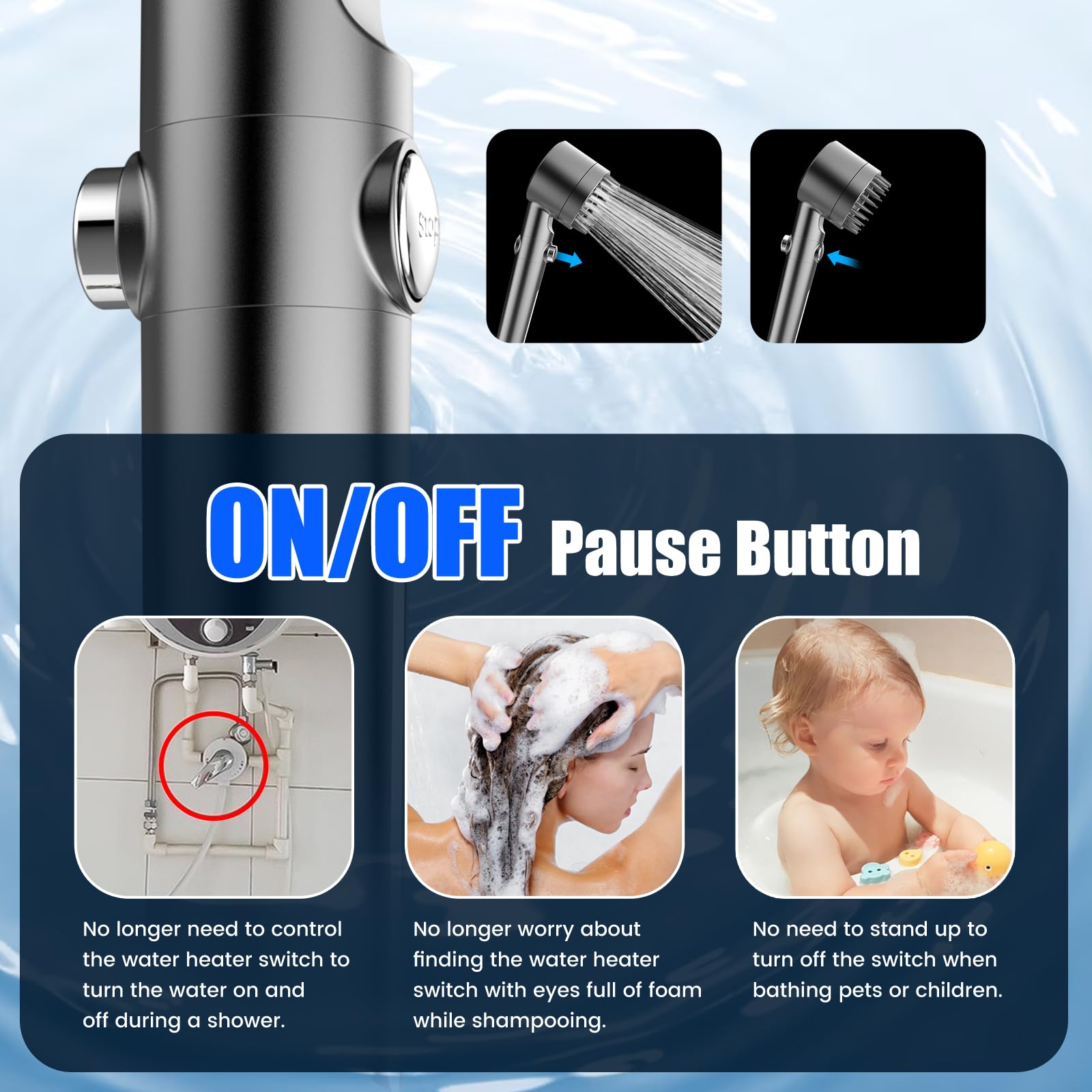 PWERAN adjustable pressure for a customized shower experience.