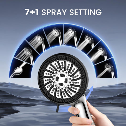 PWERAN filtered shower head performs well under low water pressure
