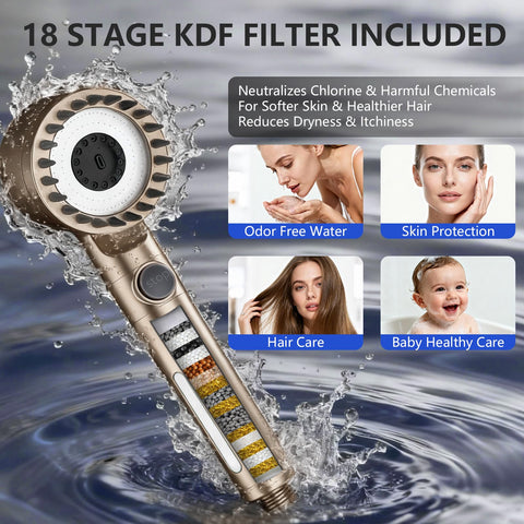 PWERAN filter system close-up highlights mineral filtration for hard water.