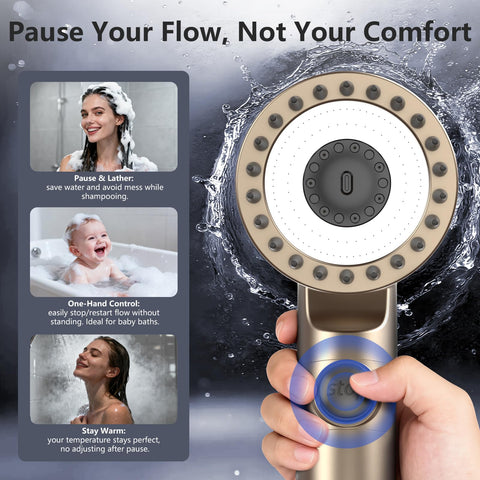 PWERAN on/off switch shown for quick pet bath pauses.