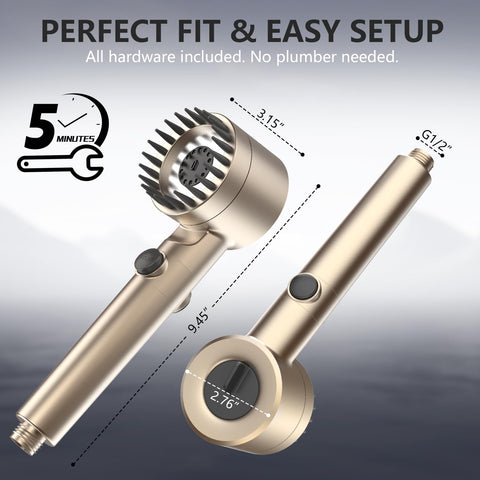 PWERAN shower head ready for pet bath with convenient rinse control.