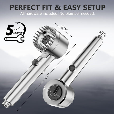 PWERAN filtered shower head for pets bath use simplifies pet cleaning
