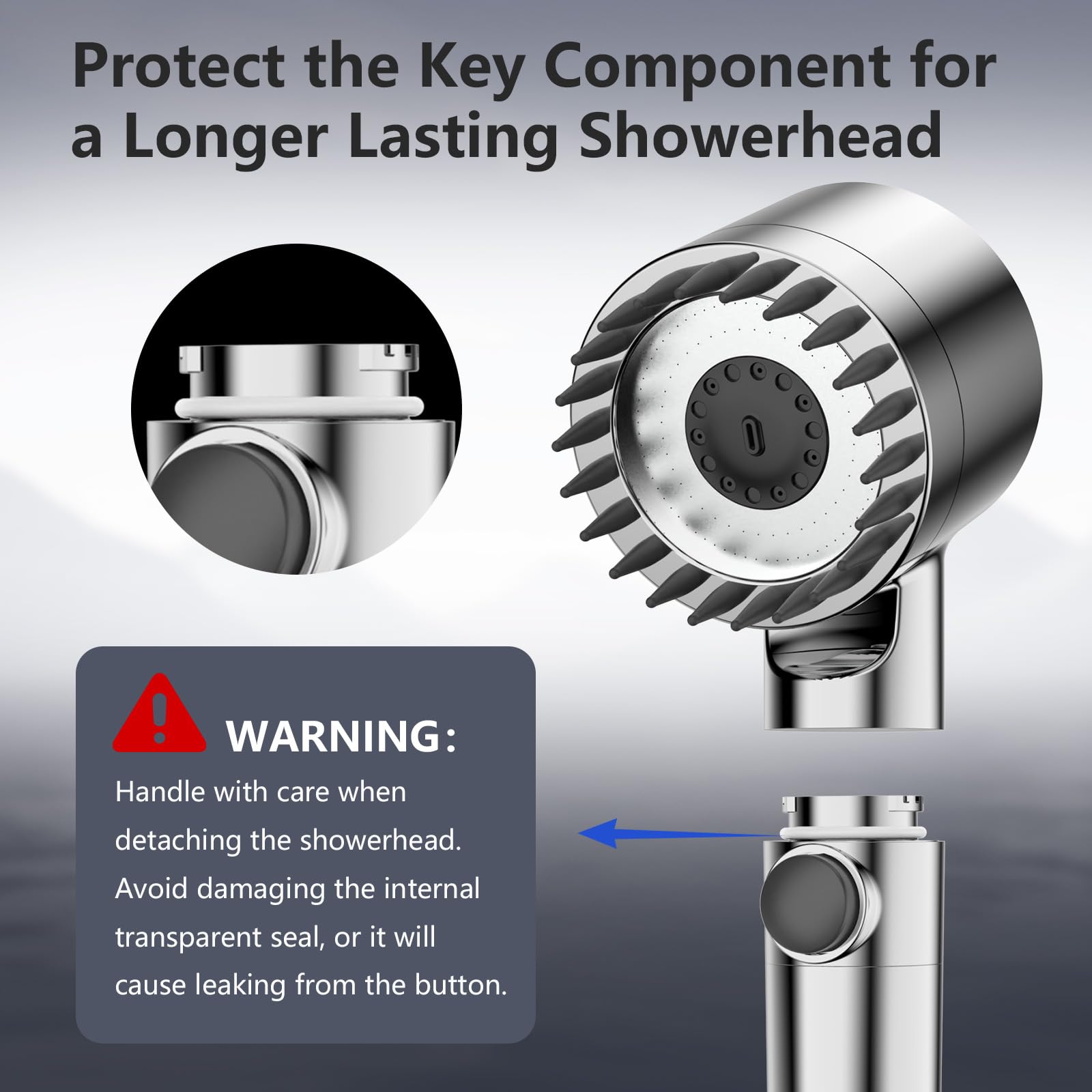 PWERAN filtered shower head soft-water effects help skin feel smoother