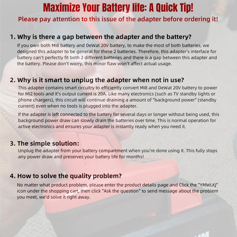 PWTLXES Battery-in-use on adapter supports M12 tool use.