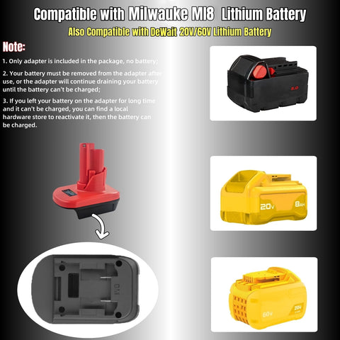 PWTLXES Milwaukee M18 to M12 adapter top view.