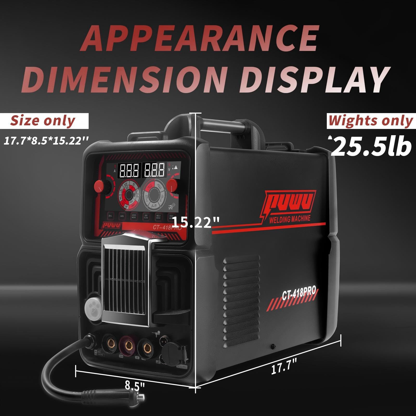 PUWU dual-voltage welder ready for 220V welding projects