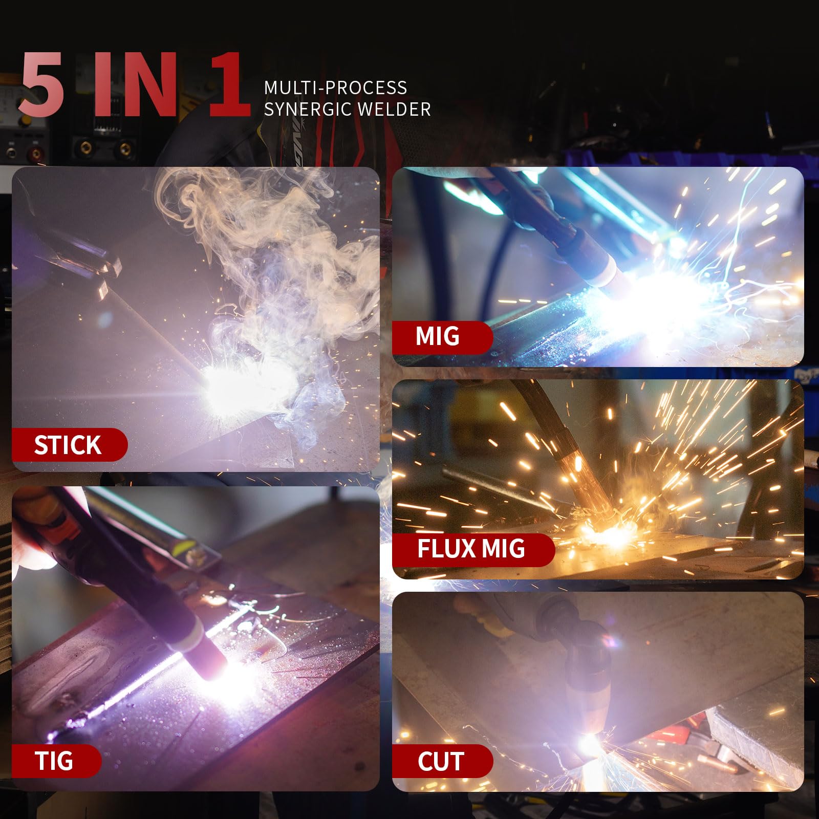 PUWU MIG/TIG torch accessory setup showing professional welding capabilities