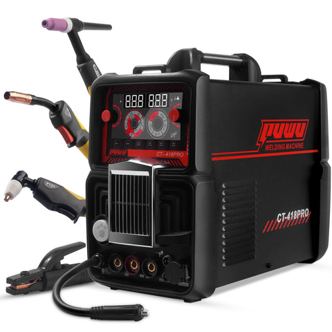 PUWU CT-418 PRO plasma-welder combo setup for versatile workshop use