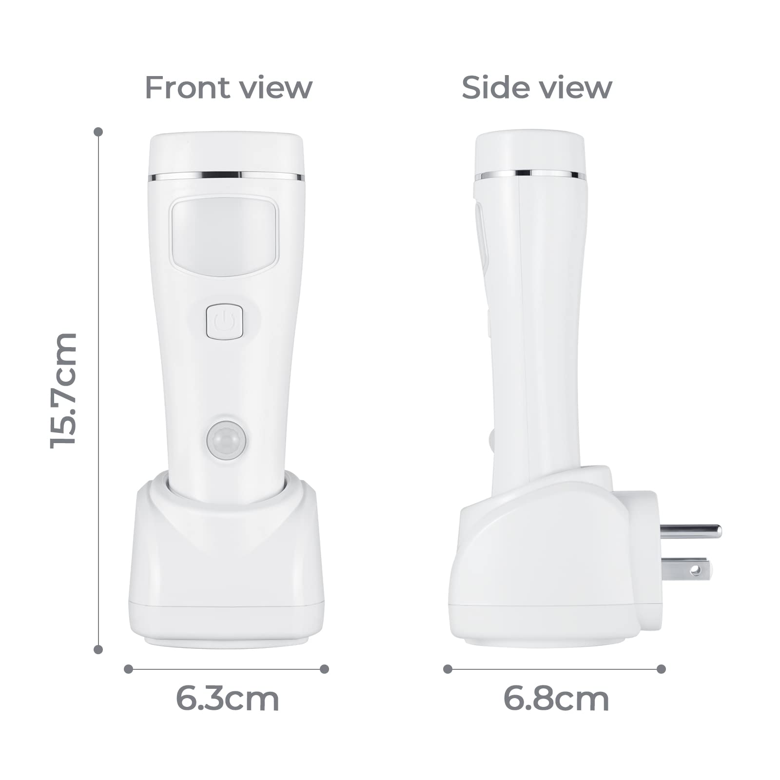 Pwysara emergency mode provides a soft 15-lumen glow for calm ambiance