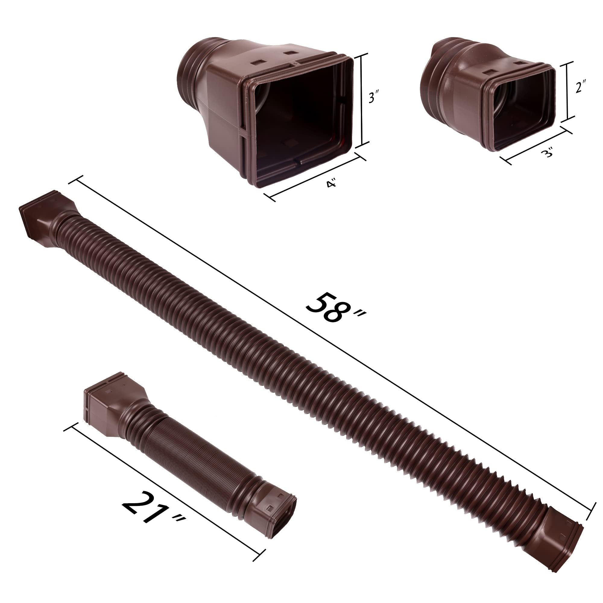 PXCAYFF downspout diverter shows easy bends directing water away from foundations