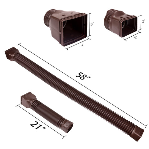 PXCAYFF downspout diverter shows easy bends directing water away from foundations