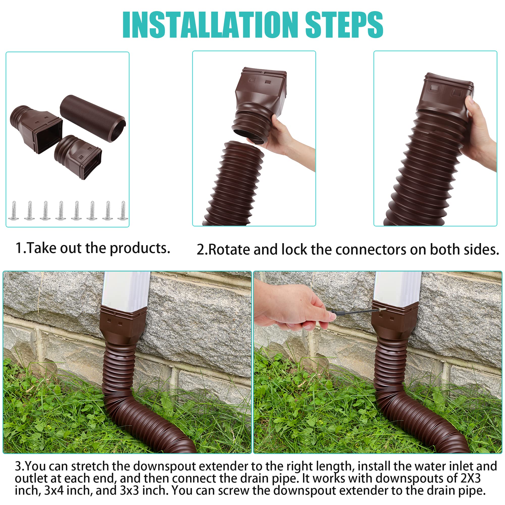 PXCAYFF downspout extender with ABS nozzle for durable connections