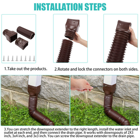 PXCAYFF downspout extender with ABS nozzle for durable connections