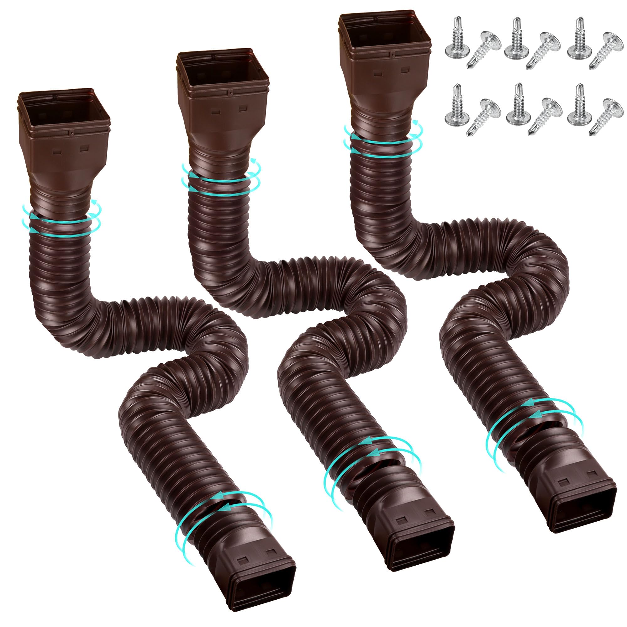 PXCAYFF downspout extensions extended to 21–58 inches for flexible rainwater routing