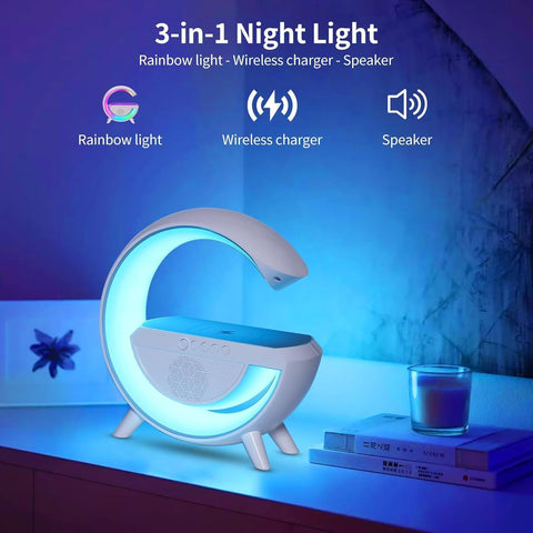 Pxujoqecg table lamp with 15W wireless charger for overnight power