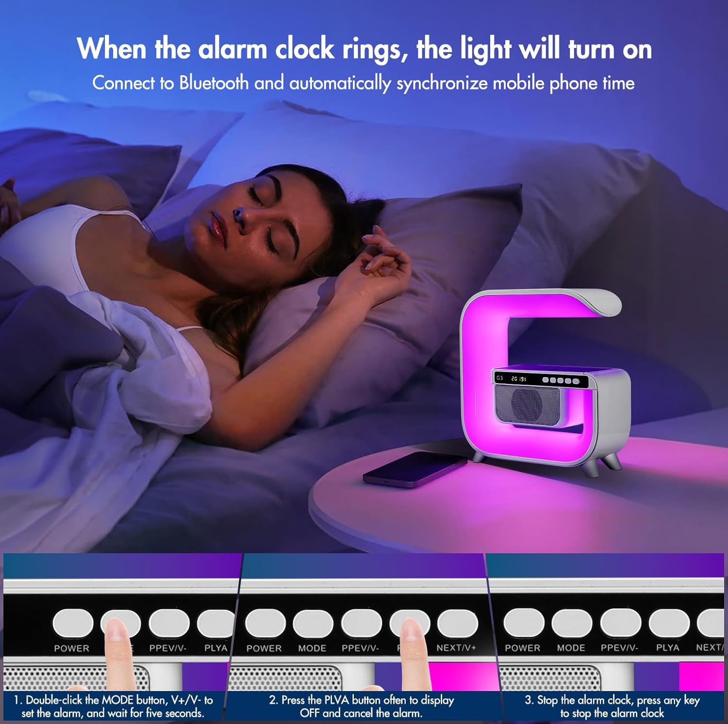 Pxujoqecg table lamp color-changing mode showcasing ambient RGB lighting.