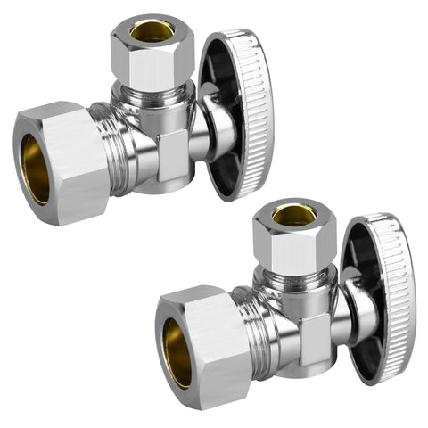 PXZBLG 2-pack angle stop valve with 1/2 inch inlet for quick shutoff.