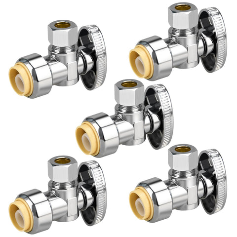 PXZBLG 5-pack angle stop valves for quick plumbing shutoff.