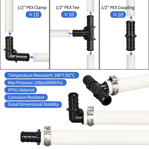 PXZBLG PEX cinch clamp three quarter inch for larger pipes