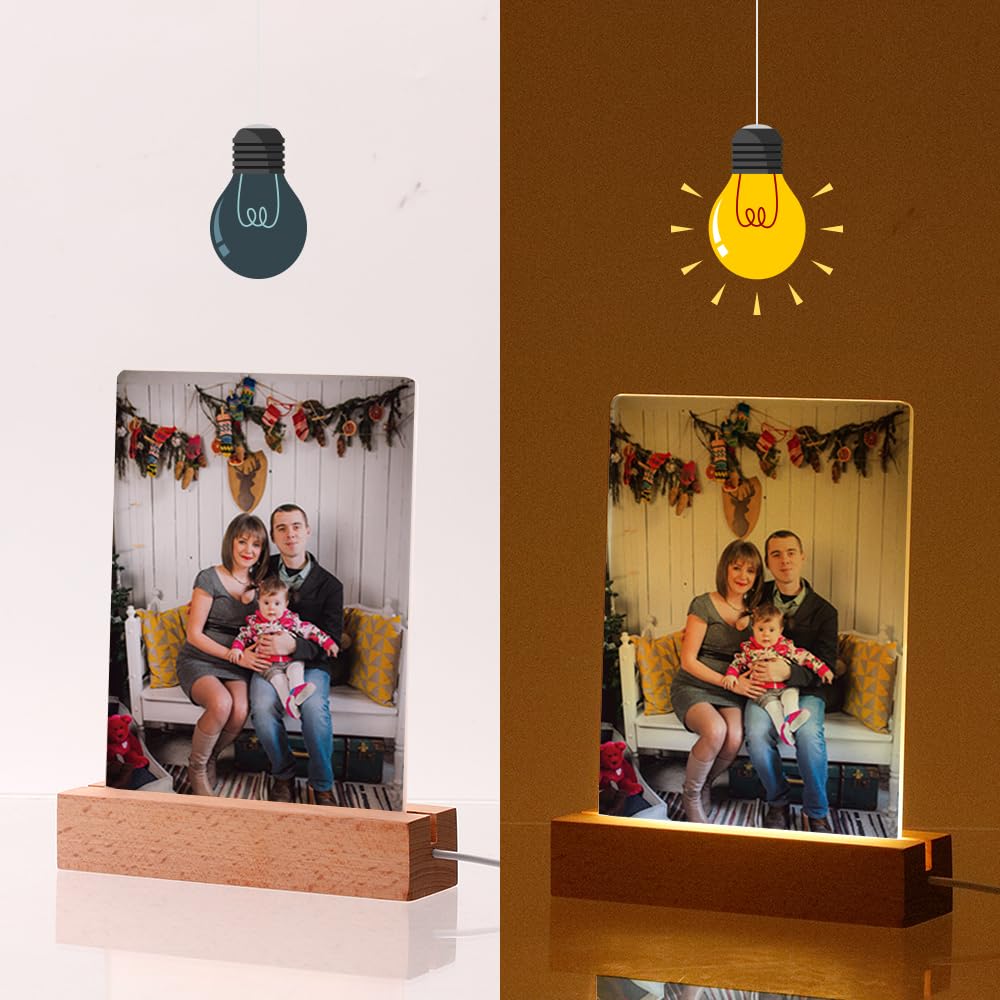 PYD Life USB-powered warm LED light features on the frame for ambient night lighting.