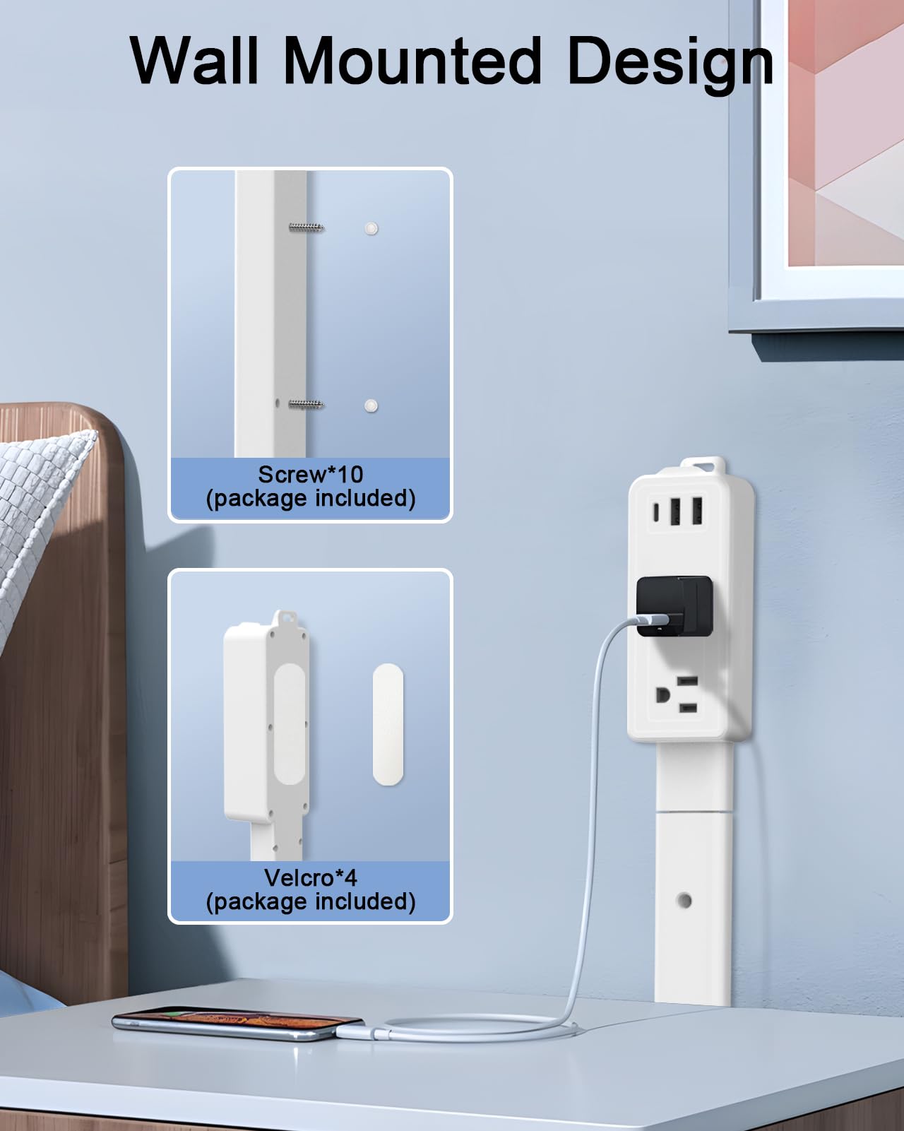 PYKDKIX USB-A port on extender for charging phones and tablets.