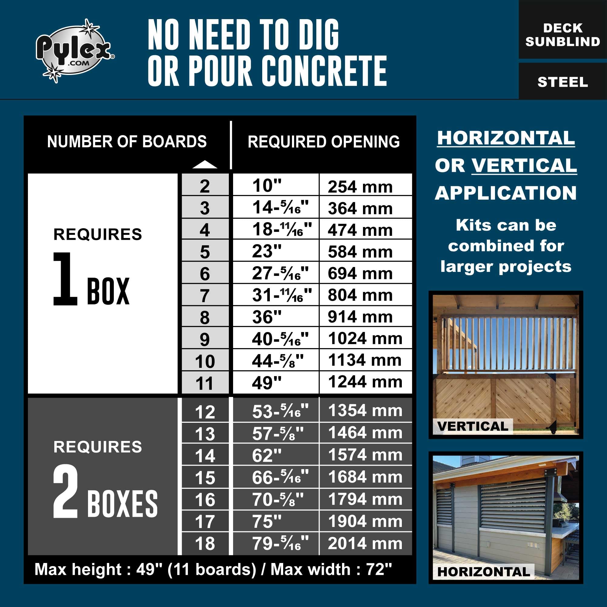 Pylex hardware included delivers easy installation for wood decks up to 11 boards.