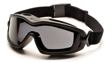 Pyramex GB6420SDT V2G Plus safety glasses front view with gray anti-fog lenses for clear visibility.