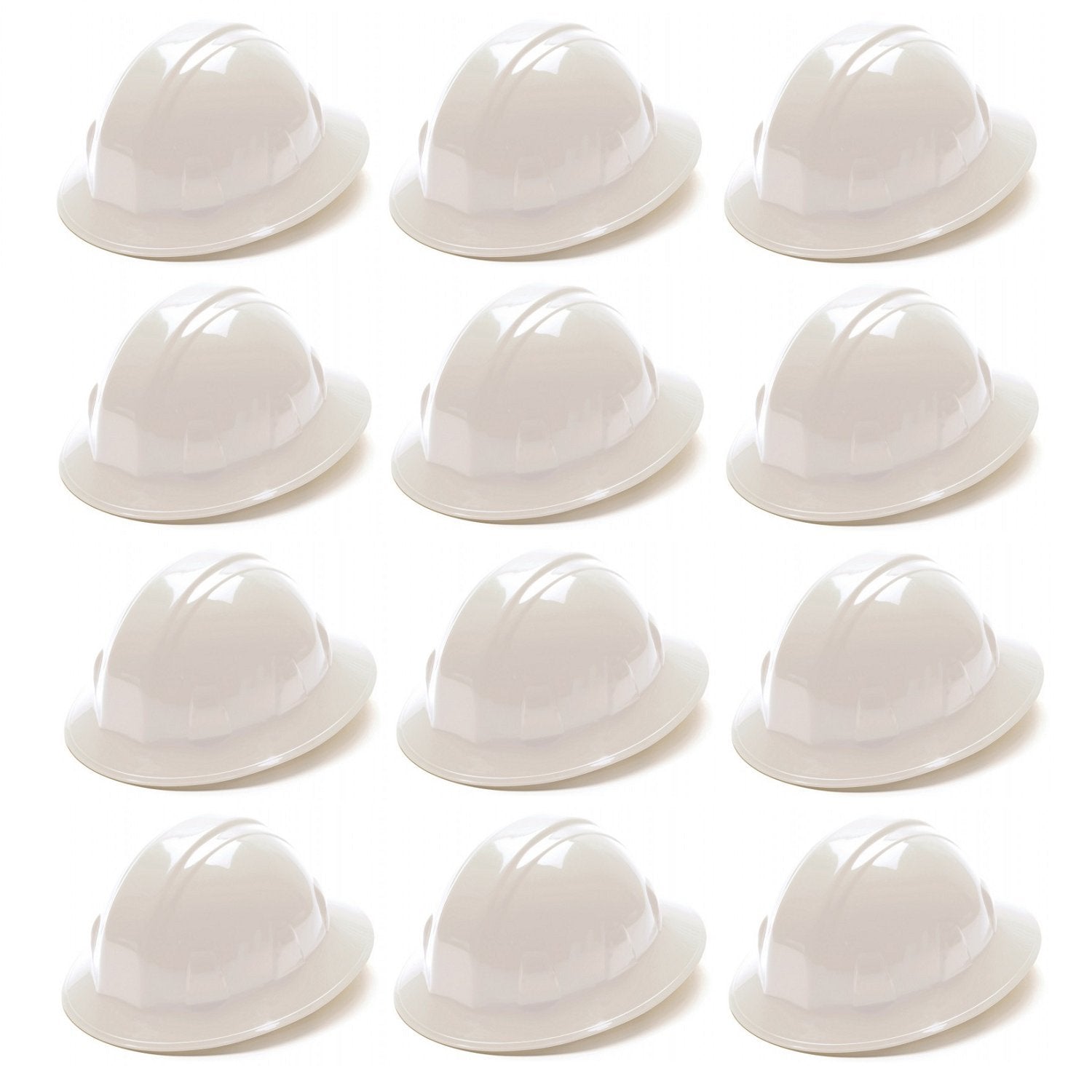 Pyramex HP24110 front view white full brim hard hat for all-around protection