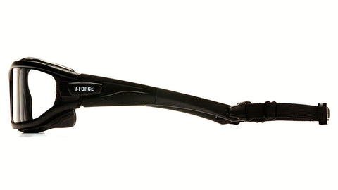 Pyramex I-Force dual-pane close-up highlighting anti-fog coating.