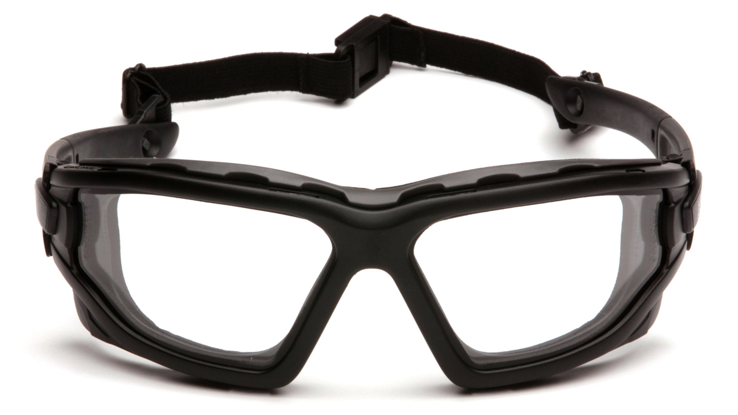 Pyramex I-Force Slim goggle demonstrating anti-fog performance on lens.