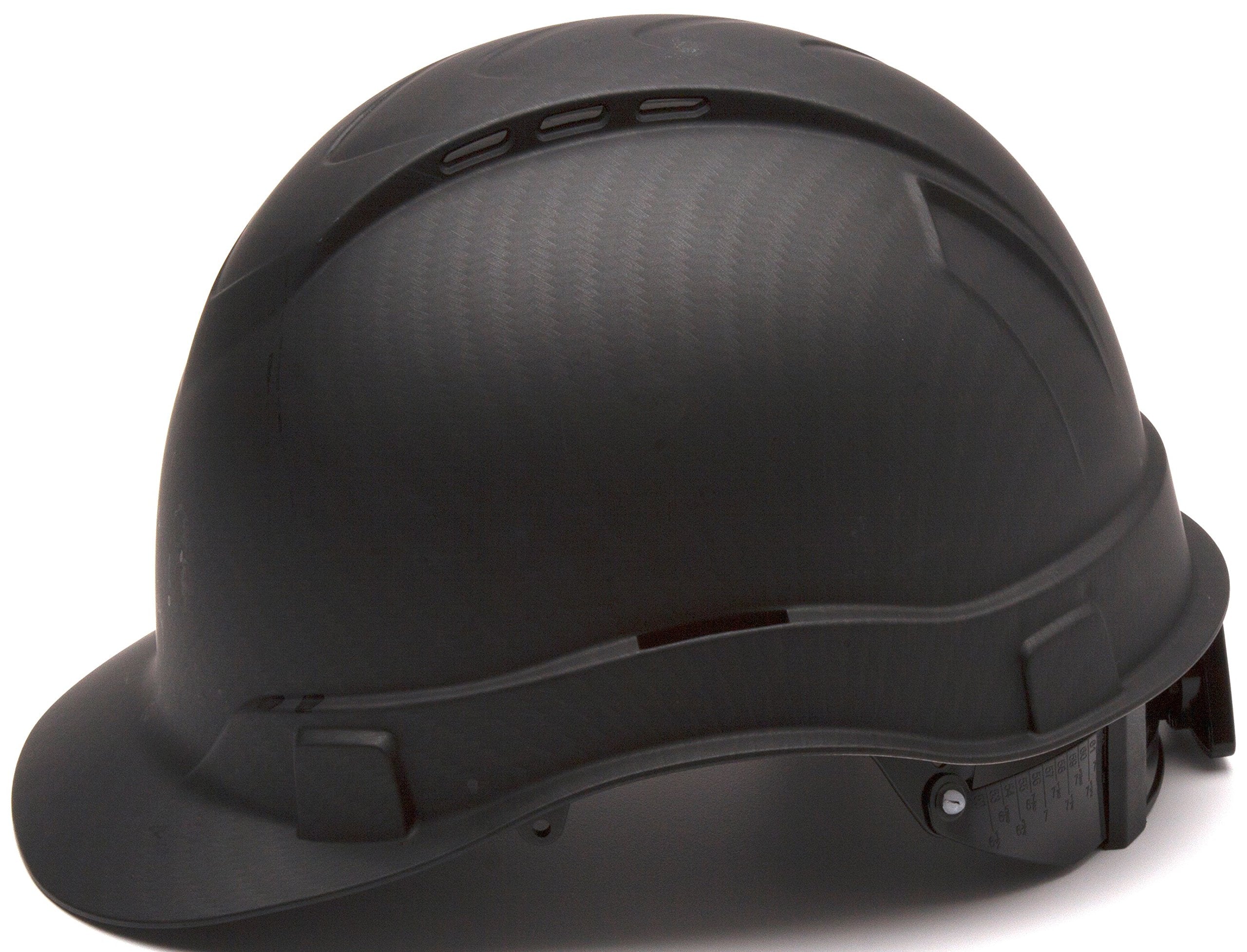 Pyramex Ridgeline non-vented hard hat front view for solid protection.