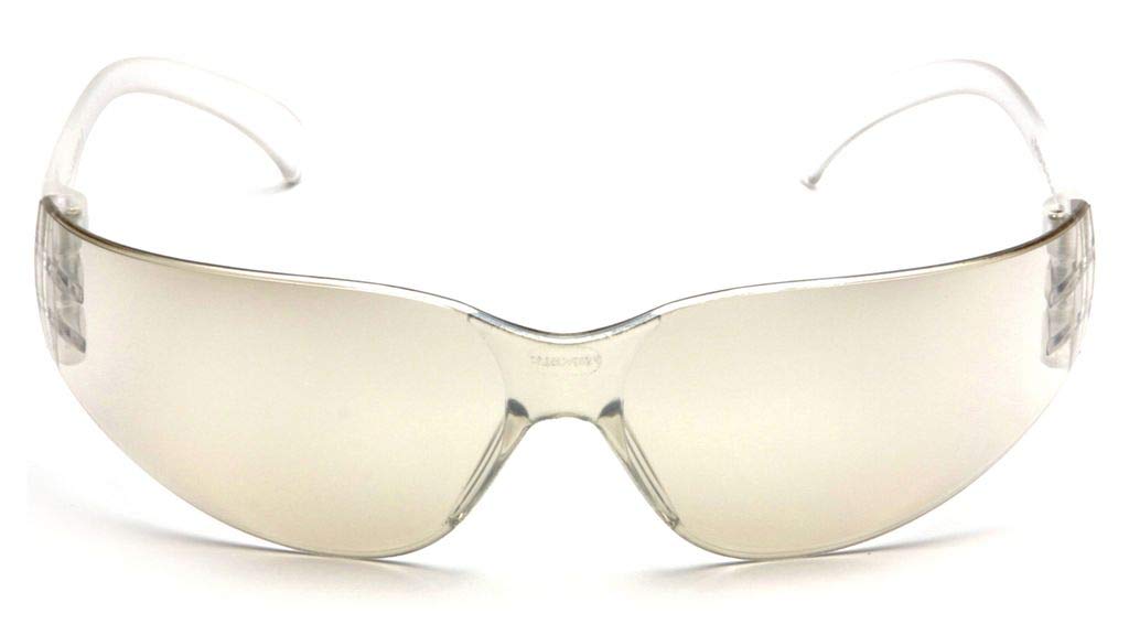 Pyramex safety glasses with mirrored lenses reduce glare for outdoor tasks.
