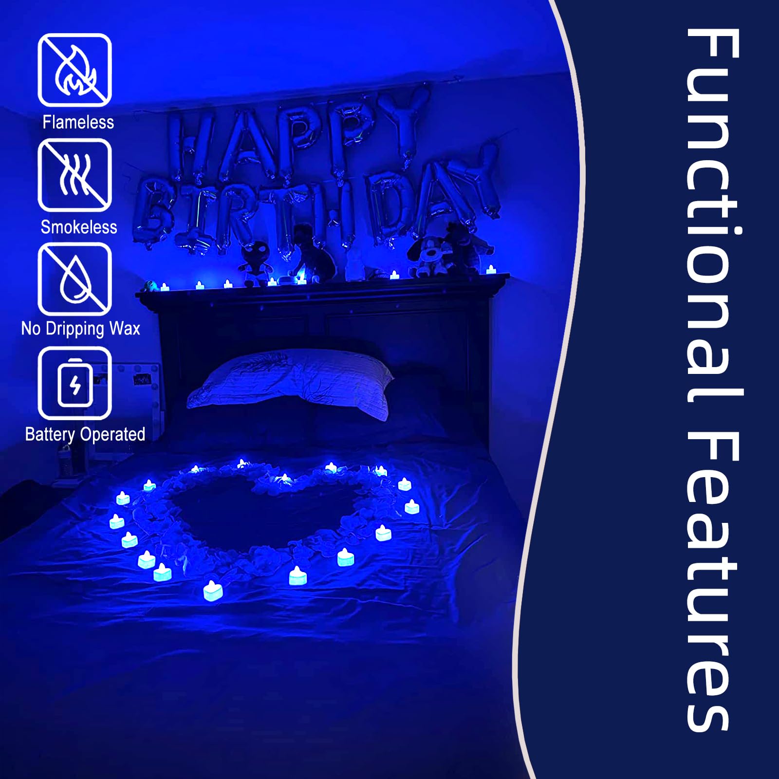 Pyrrhiax blue petals create a dreamy mood for anniversaries.