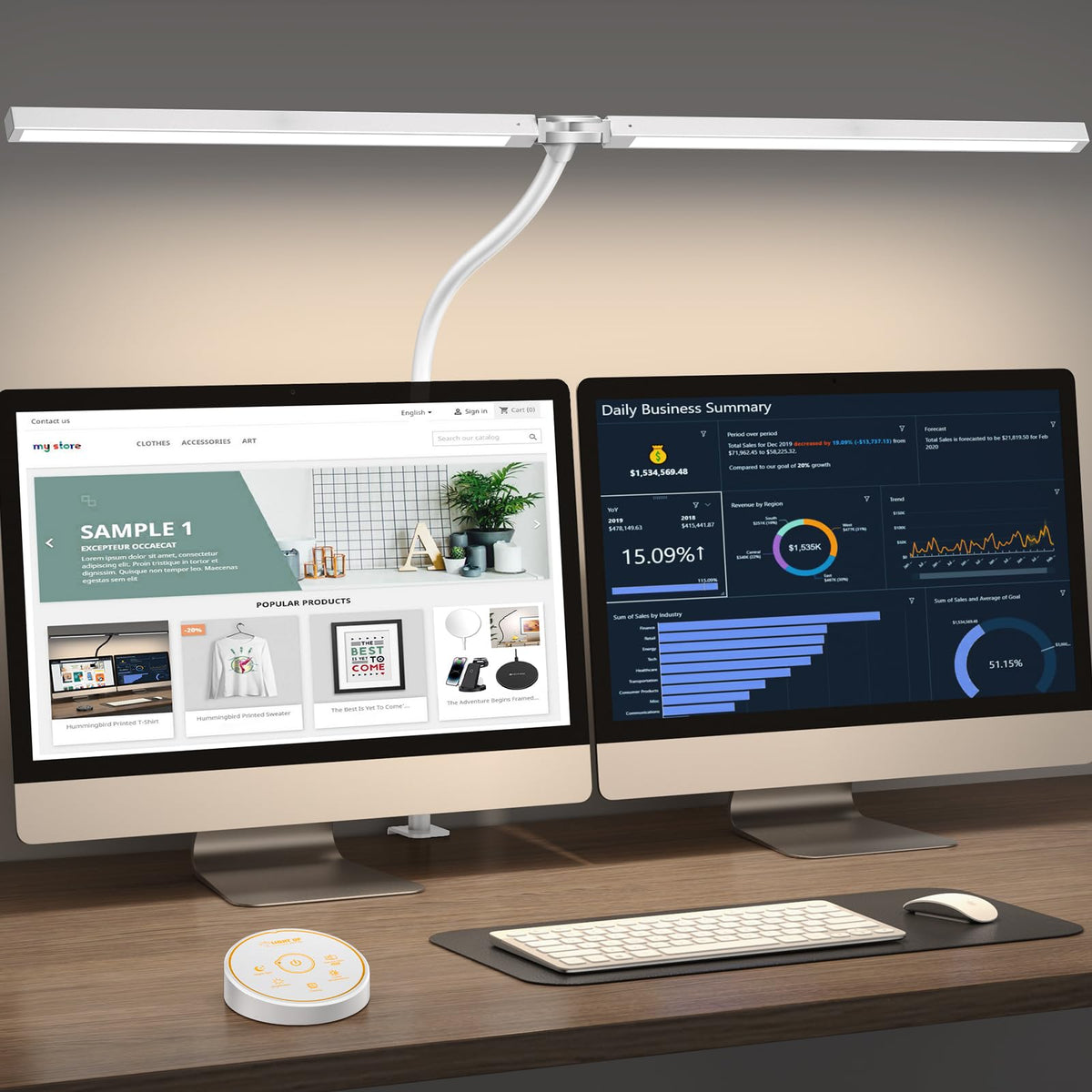 Pzloz LED desk lamp with clamp for secure desk mounting and versatile lighting.